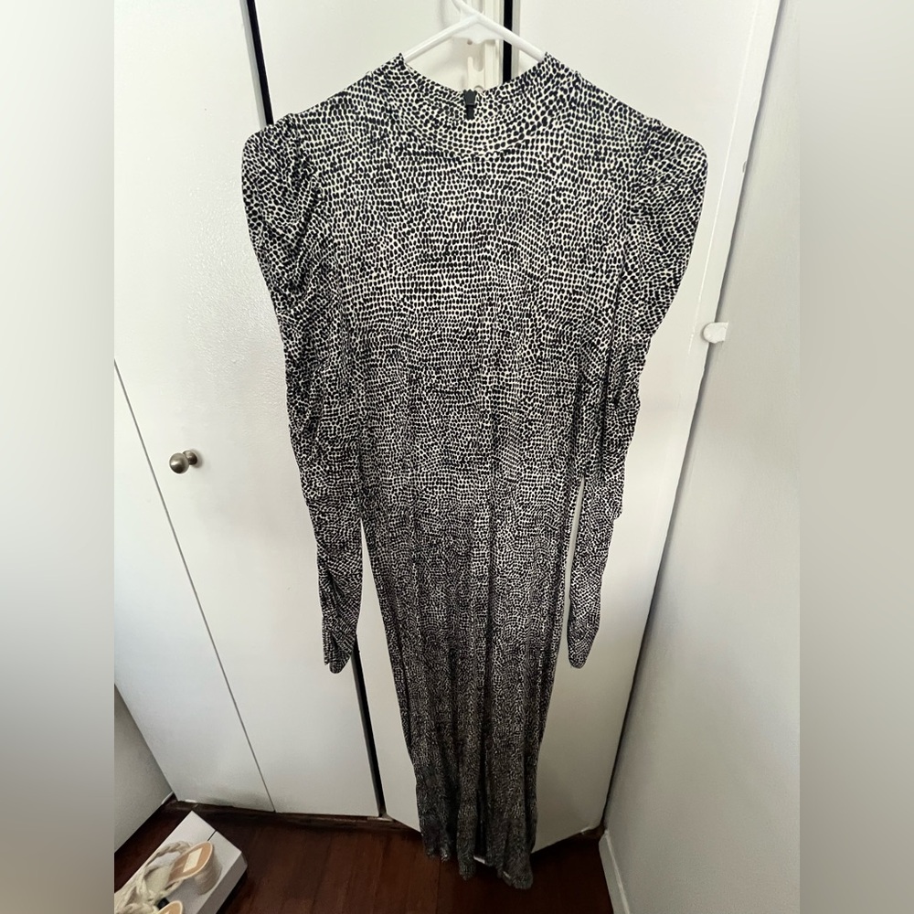 Whistles Monochrome Long Sleeve Dress